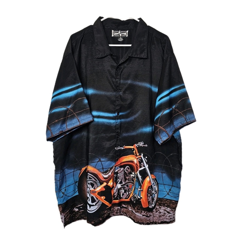Steve‎ & Barry's Motorcycle Club Shirt Loungewear XXL 2X Casual Button Down